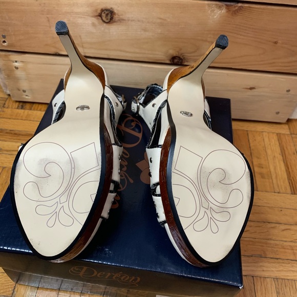 BEYONCÉ DEREON STUDDED CREAM HIGH HEELS - Picture 6 of 9